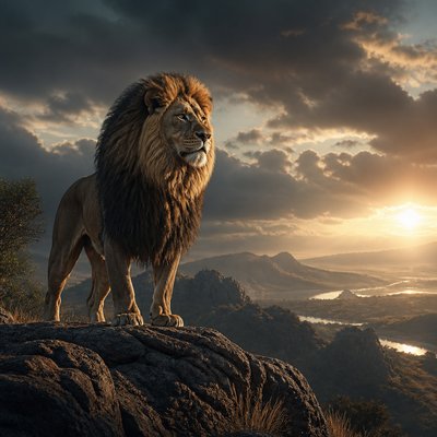 animal standing in natural pose — Matte Painting Digital Art Style