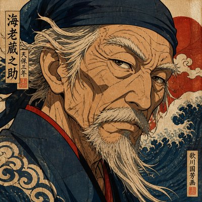 close-up portrait of an elderly person with expressive weathered features