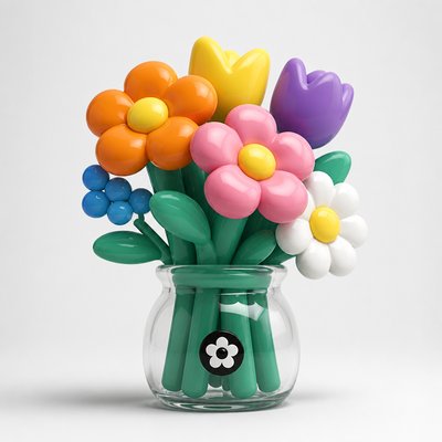 bouquet of flowers in a glass vase