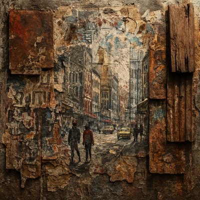 urban street with city activity