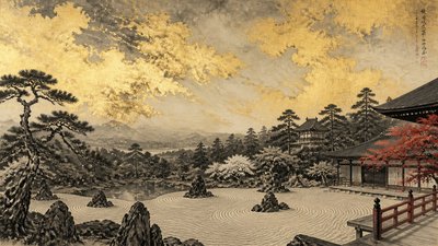 sweeping panoramic landscape with a dramatic sky