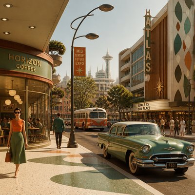 urban street with city activity