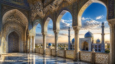 sweeping panoramic landscape with a dramatic sky