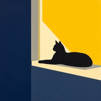 a cat lounging in a sunlit window