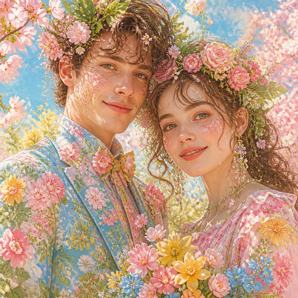 portrait of two people together — Bloomcore Aesthetic