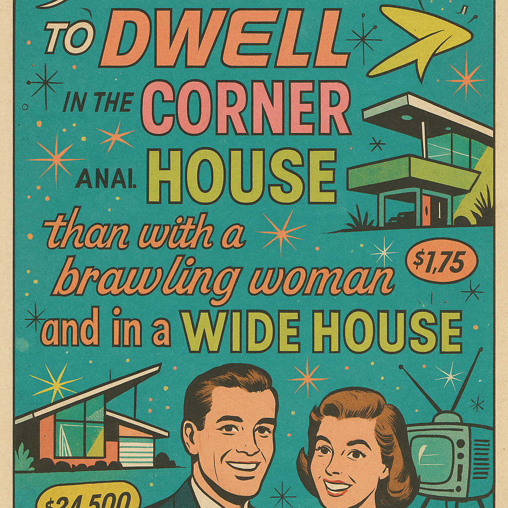 It is better to dwell in the corner of the housetop, than with a brawling woman and in a wide house.