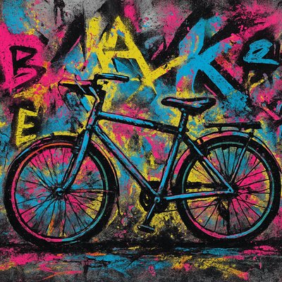 bicyle resting against a wall