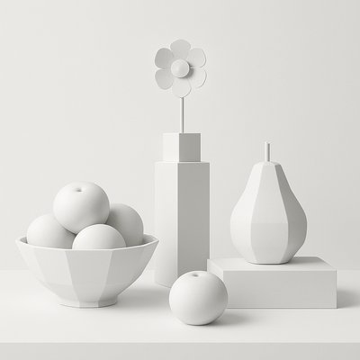 still life arrangement of fruits and flowers