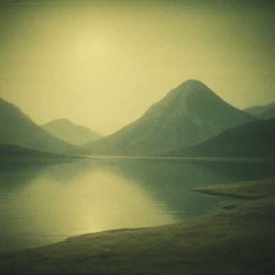 serene landscape with mountains and water