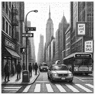 urban street with city activity