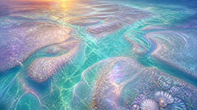 a wide river delta seen from above at sunset, no people