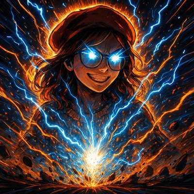 Shounen Power-Up Aura Portrait Style Transfer Example