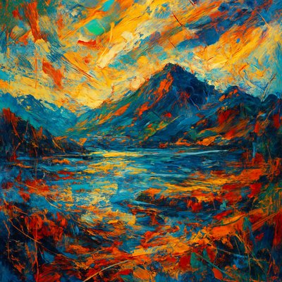serene landscape with mountains and water