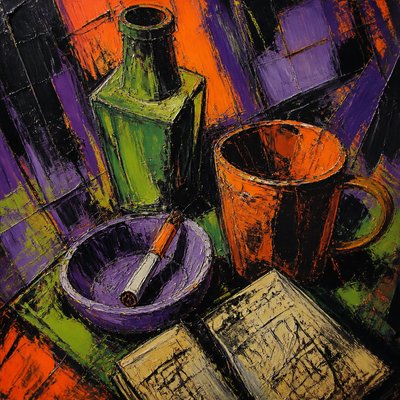 still life with everyday objects — Expressionism Art Style