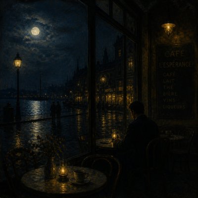 cozy cafe interior with warm lighting