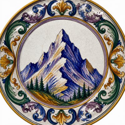 an emblem of a mountain peak inside a circle, simple bold shapes on a plain background, no text or lettering