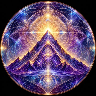 an emblem of a mountain peak inside a circle, simple bold shapes on a plain background, no text or lettering