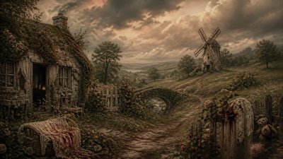 sweeping panoramic landscape with a dramatic sky