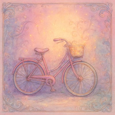 bicyle resting against a wall
