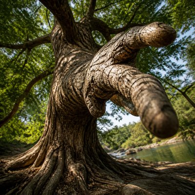 a tree in nature — Foreshortening Art Style
