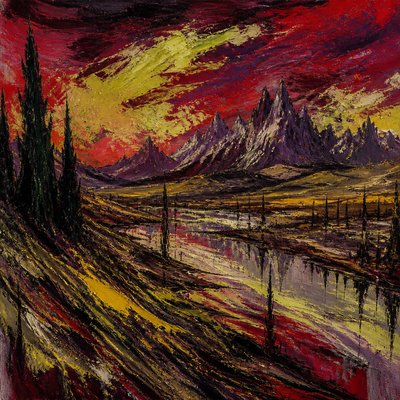 wide landscape with natural scenery — Expressionist Portrait Style