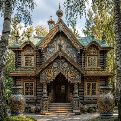 house with front view — Abramtsevo Art Style