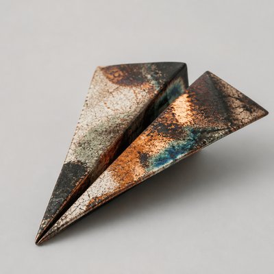 a paper plane, clean minimal composition on a plain background, no text