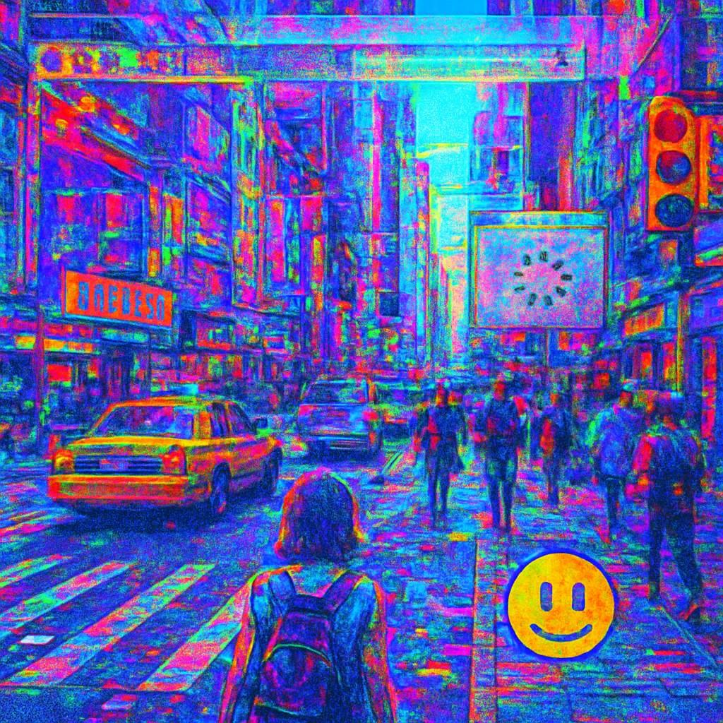 urban street with city activity