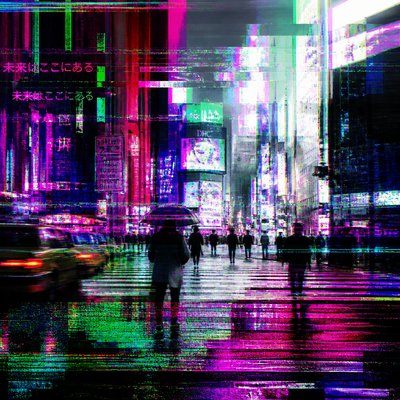urban street with city activity