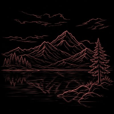 serene landscape with mountains and water