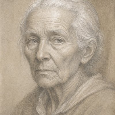 close-up portrait of an elderly person with expressive weathered features