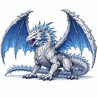 dragon white background