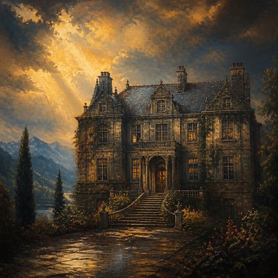 house with front view — Romantic Landscape Art Style