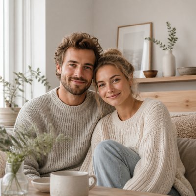 portrait of two people together