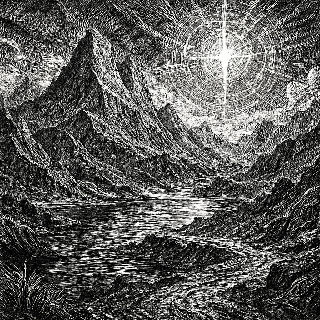serene landscape with mountains and water