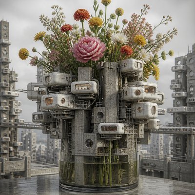 bouquet of flowers in a glass vase