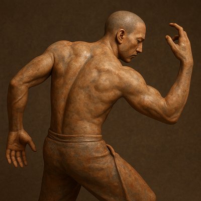 a statue of a man with no shirt on