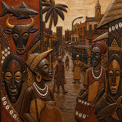 urban street with city activity