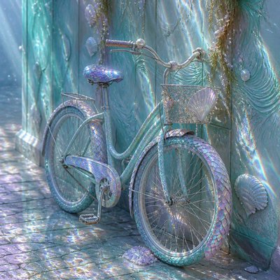 bicyle resting against a wall — Mermaidcore Aesthetic