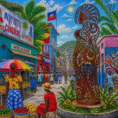urban street with city activity