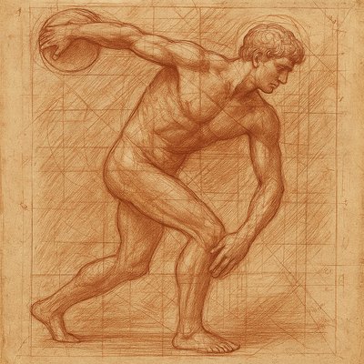 a drawing of a man with a basketball in his hand