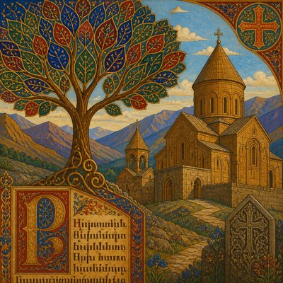 a tree in nature — Georgian Art Style