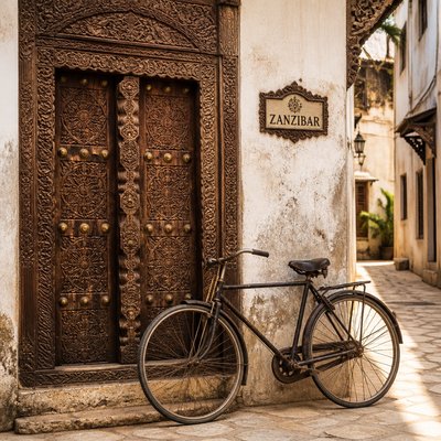 bicyle resting against a wall