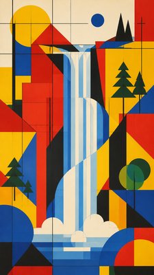 towering waterfall cascading down a cliff