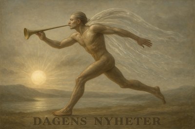 a painting of a man holding a trumpet