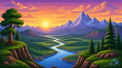 a vast valley with a river winding toward distant mountains at sunrise, no people, no text