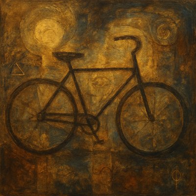 bicyle resting against a wall