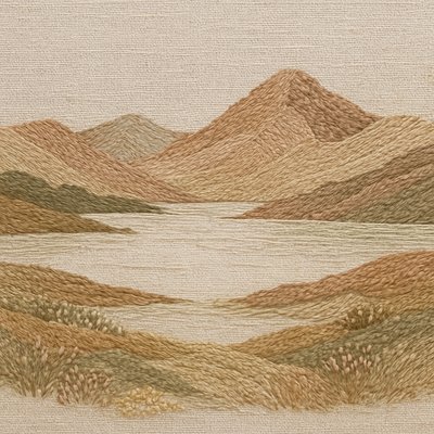 serene landscape with mountains and water