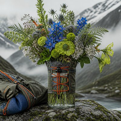 bouquet of flowers in a glass vase