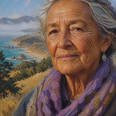 close-up portrait of an elderly person with expressive weathered features
